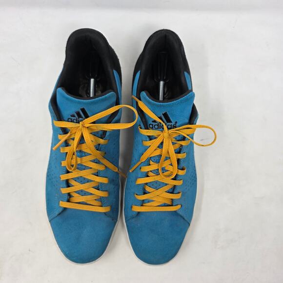 Adidas Blue Suede Low Top Sneakers Mens Size 10 Yellow Laces - Picture 4 of 8
